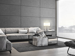 Wandplatten aus Beton STANDARD - LOFT DESIGN SYSTEM , Loft Design System Deutschland - Wandpaneele aus Bayern Loft Design System Deutschland - Wandpaneele aus Bayern Modern Living Room Concrete Grey