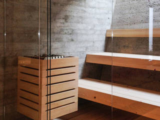 Individuelle Design-Sauna in Stuttgarter Architektenhaus | KOERNER Saunamanufaktur, KOERNER SAUNABAU GMBH KOERNER SAUNABAU GMBH Minimalistyczne spa
