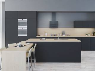 Eleganckie wnętrze z ciemnoszarym okapem VINTIO 60, GLOBALO MAX GLOBALO MAX Cocinas de estilo moderno