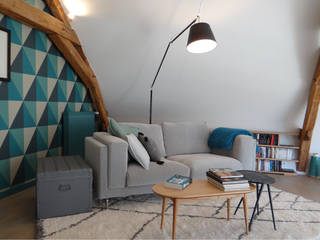 UN ESPACE PARENTAL "RADICAL" À ANGERS !, UN AMOUR DE MAISON UN AMOUR DE MAISON Moderne Arbeitszimmer Blau