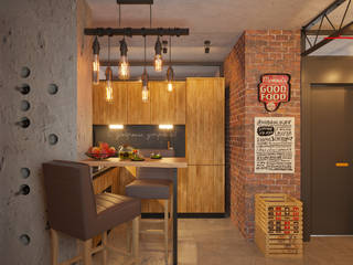 Улицами родного дома , Irina Yakushina Irina Yakushina Industrial style kitchen Wood Wood effect