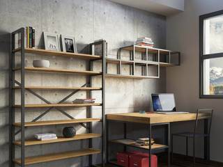 Idee per l'arredamento del salotto in stile Industrial, CasaArredoStudio CasaArredoStudio Industrial style living room Shelves