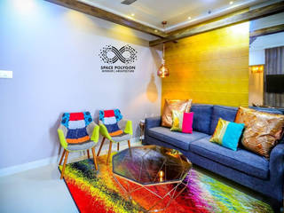 3 bhk Apartment design at Pinnacle crest Shollinganallur,OMR Chennai, Space Polygon Space Polygon Minimalist living room