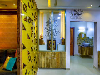 3 bhk Apartment design at Pinnacle crest Shollinganallur,OMR Chennai, Space Polygon Space Polygon Minimalist dining room