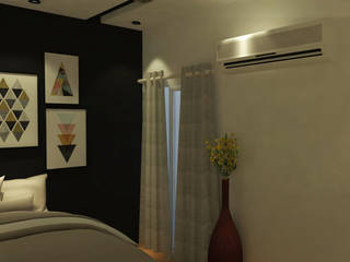 Apartment Interiors, Inaraa Designs Inaraa Designs ห้องนอนขนาดเล็ก