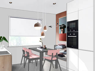 Эскизный дизайн-проект квартиры в Санкт-Петербурге, Elena Demkina Design Elena Demkina Design Cucina minimalista