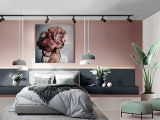 Эскизный дизайн-проект квартиры в Санкт-Петербурге, Elena Demkina Design Elena Demkina Design Minimalist bedroom