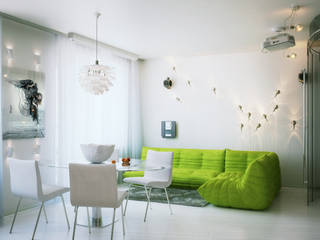 Квартира на ул. Дивенская, Санкт-Петербург, Elena Demkina Design Elena Demkina Design Living room