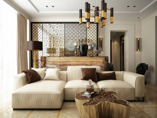 Квартира на ул. Кемская, Санкт-Петербург, Elena Demkina Design Elena Demkina Design Eclectic style living room