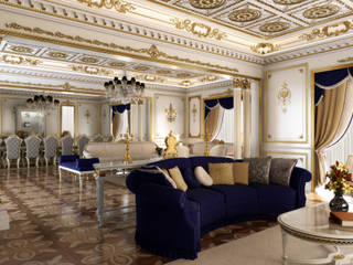 Private Villa - Riyadh / Saudi Arabia, Sia Moore Archıtecture Interıor Desıgn Sia Moore Archıtecture Interıor Desıgn Living room Solid Wood Blue