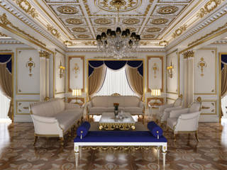 Private Villa - Riyadh / Saudi Arabia, Sia Moore Archıtecture Interıor Desıgn Sia Moore Archıtecture Interıor Desıgn Classic style living room Solid Wood Multicolored