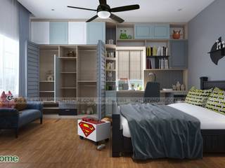 Thiết kế nội phất phòng ngủ trẻ em - batman, Công ty CP tư vấn thiết kế và xây dựng V-Home Công ty CP tư vấn thiết kế và xây dựng V-Home Modern Bedroom