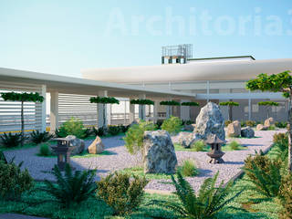 Эскизы ландшафтного парка на крыше здания, Architoria 3D Architoria 3D Minimalist museums