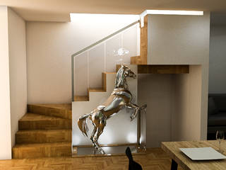 Diseño de planta principal y ubicación de luminarias, Madrid, Sixty9 3D Design Sixty9 3D Design Лестницы Эффект древесины