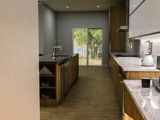 Cocina Moderna Houston Tx, Sixty9 3D Design Sixty9 3D Design 置入式廚房 Wood effect