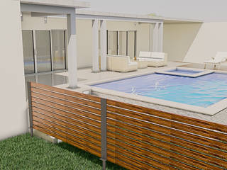 Piscina personalizada y área de Barbacoa Orlando Fl, Sixty9 3D Design Sixty9 3D Design 按摩泳池 Wood effect