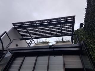 Sistema solar de interconexión a CFE con paneles traslúcidos., Vumen mx Vumen mx 지붕