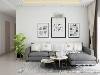 Thiết Kế Nội Thất Căn Hộ The Sun Avenue 3 Phòng Ngủ, Deco Việt Deco Việt モダンデザインの リビング