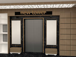 NEW TOWER DENİZLİ BİNA GİRİŞİ, ANTRE TASARIM ANTRE TASARIM Modern Koridor, Hol & Merdivenler