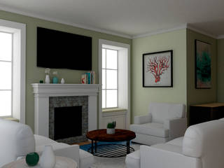 ADICIÓN DE SALA CON GUARDARROPA., Miguel Mayorga Miguel Mayorga Eclectic style living room