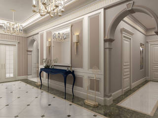 Bilgah Villa - Baku / Azerbaijan, Sia Moore Archıtecture Interıor Desıgn Sia Moore Archıtecture Interıor Desıgn Eclectic style corridor, hallway & stairs سنگ مرمر White