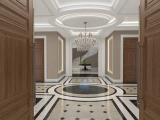 Lake House - Baku / Azerbaijan, Sia Moore Archıtecture Interıor Desıgn Sia Moore Archıtecture Interıor Desıgn Eclectic style corridor, hallway & stairs سنگ مرمر Brown
