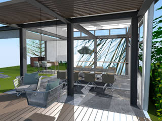 Aussenterrasse in project, STYLE-interior design, Ganal + Sloma STYLE-interior design, Ganal + Sloma Modern conservatory
