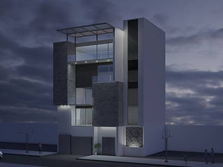 DEPARTAMENTOS DLX, AM ARQUITECTOS AM ARQUITECTOS Terrace house Reinforced concrete