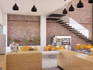 REMODELACIÓN CAFÉ COLOMBIA, AM ARQUITECTOS AM ARQUITECTOS ครัวบิลท์อิน อิฐหรือดินเผา