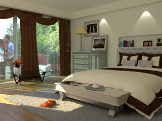 Interiorismo, Taller Trece Taller Trece Modern style bedroom Engineered Wood Transparent