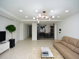 향남 우미린아파트 34PY, 누보인테리어디자인 누보인테리어디자인 Ruang Keluarga Modern