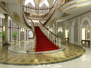 Pearl Palace - Doha / Qatar, Sia Moore Archıtecture Interıor Desıgn Sia Moore Archıtecture Interıor Desıgn Classic style corridor, hallway and stairs Marble