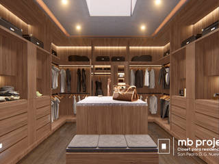 Walking Closet "MB" (Anteproyecto), Well Arquitectura Well Arquitectura Modern dressing room Wood Wood effect