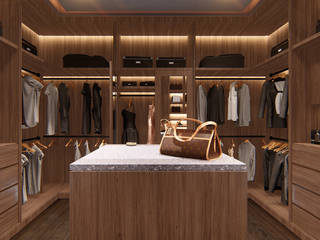 Walking Closet "MB" (Anteproyecto), Well Arquitectura Well Arquitectura Modern dressing room Wood Wood effect