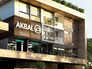 Proyecto comercial/departamentos AKBAL , ARQUITECTURA AC+1 ARQUITECTURA AC+1 Commercial spaces Stone