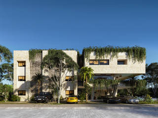 PROYECTO DE DEPARTAMENTOS TIKAL, ARQUITECTURA AC+1 ARQUITECTURA AC+1 منازل التراس حجر