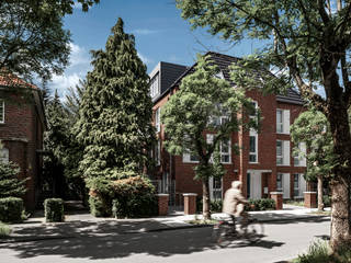 'Sechs Richtige' - Traditionelles Mehrfamilienhaus in Münster, mit 6 Wohneinheiten, Hilger Architekten Hilger Architekten Habitações multifamiliares Pedra