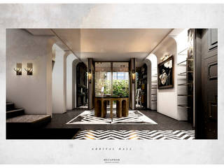 Ekamai Residence, Metaphor Design Studio Metaphor Design Studio Classic style corridor, hallway and stairs