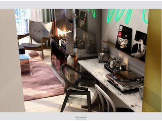 Residence at Ashton, Silom - Type D, Metaphor Design Studio Metaphor Design Studio Modern Living Room