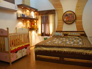 Villa in Aparna Country , Design Cell Int Design Cell Int Minimalist bedroom Wood Wood effect