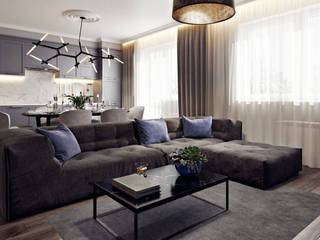 Квартира в ЖК «RedSide (РедСайд)» , Студия дизайна "INTSTYLE" Студия дизайна 'INTSTYLE' Scandinavian style living room