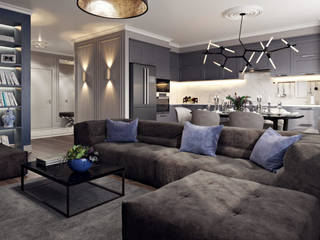 Квартира в ЖК «RedSide (РедСайд)» , Студия дизайна "INTSTYLE" Студия дизайна 'INTSTYLE' Living room