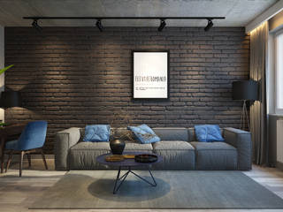 Визуализация проекта 2-х комнатной квартиры, г.Киев, dm-interiors.com.ua dm-interiors.com.ua Living room Concrete