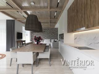 House in a modern style with elements of country, Bobritsa, Vinterior - дизайн интерьера Vinterior - дизайн интерьера ครัวสำเร็จรูป