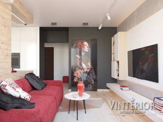 Modern interior design with traditional ukrainian elements, Vinterior - дизайн интерьера Vinterior - дизайн интерьера ห้องนั่งเล่น