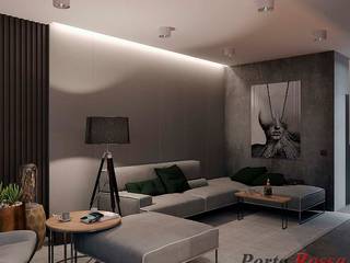 Квартира в ЖК "NEW YORK Concept House", Дизайн студія "Porta Rossa" Дизайн студія 'Porta Rossa' Moderne Wohnzimmer