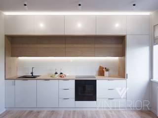 Modern combination of minimalism for young couple, Vinterior - дизайн интерьера Vinterior - дизайн интерьера Minimalist kitchen