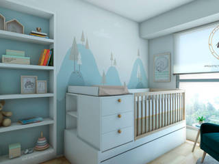 PROYECTO DORMITORIO BEBE LINCE LE SAULE, NF Diseño de Interiores NF Diseño de Interiores Cuartos para bebés