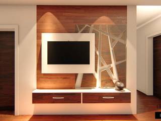 Elegant Interiors for a 3 BHK VILLA at Chennai, Aikaa Designs Aikaa Designs Minimalist living room Plywood