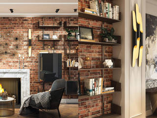 A Luxury Loft Project Brighten Up By DelightFULL Thanks to Mahir Shahmar, DelightFULL DelightFULL Modern living room Copper/Bronze/Brass Black